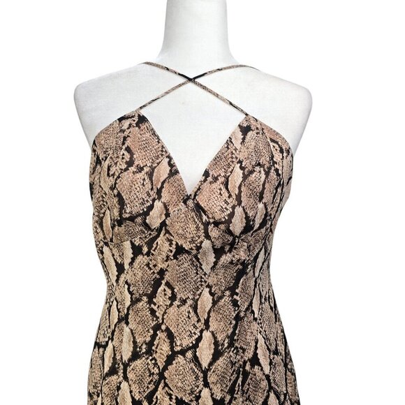 Blu Pepper Snake Print Low SEXY Back 2 Way Strappy MiDi Dress - Picture 3 of 12
